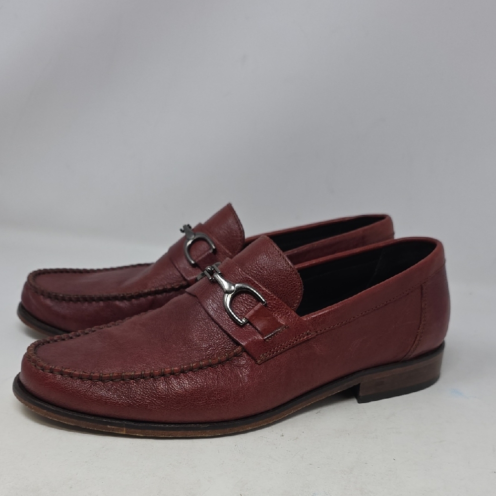 Bruno Magli Praline Burgundy Leather Loafers Mens Size 9